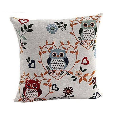 Niceeshoptm Retro Decorative Owl Printed Throw Cushion Cover Pillow Case For Couchcolorful