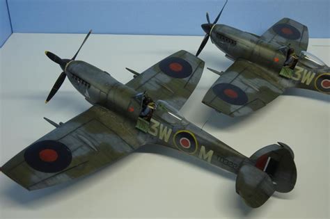 A Pair Of Tamiya Spitfires Mkxvie From Dutch Sqn No322 Large Scale