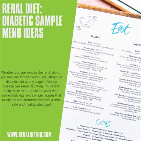 Renal Diet Diabetic Sample Menu Ideas Renal Diet Hq