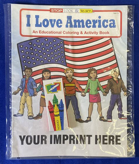 Coloring Set I Love America Coloring Book Fun Pack 0590 Smwolf