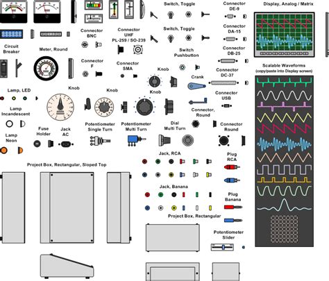 Rf Schematic And Block Diagram Symbol Stencils For Vision Circuit Diagram