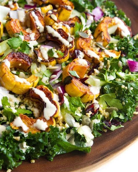 delicata squash quinoa and kale salad recipe quinoa kale salad recipes vegan salad vegan