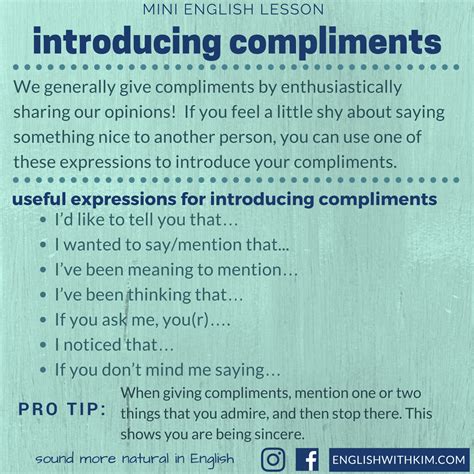 Guidelines And Expressions For Giving Compliments Giving Compliments