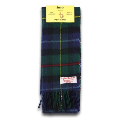 Smith Tartan Scarf Made In Scotland 100 Wool Scottish Plaid