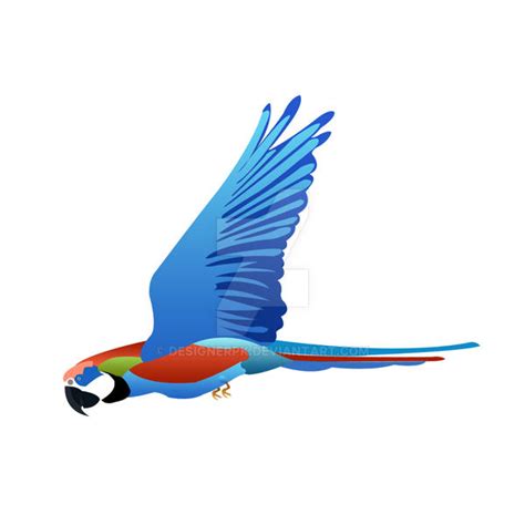 Flying Parrot Vector Illustration By Designerpk On Deviantart