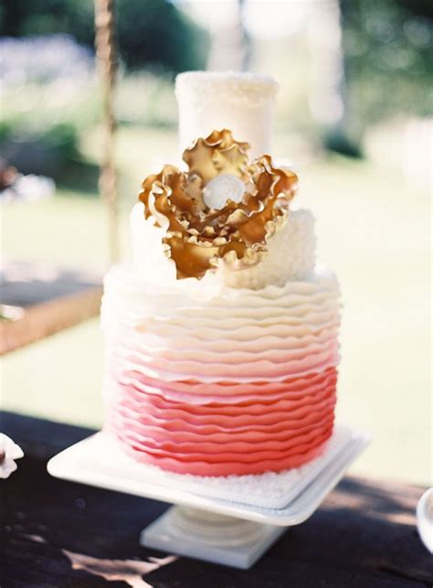 Ombre Ruffed Wedding Cake Elizabeth Anne Designs The Wedding Blog
