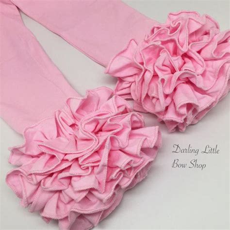 Powder Pink Ruffle Leggings Powder Pink Icings Gorgeous Knit Ruffle