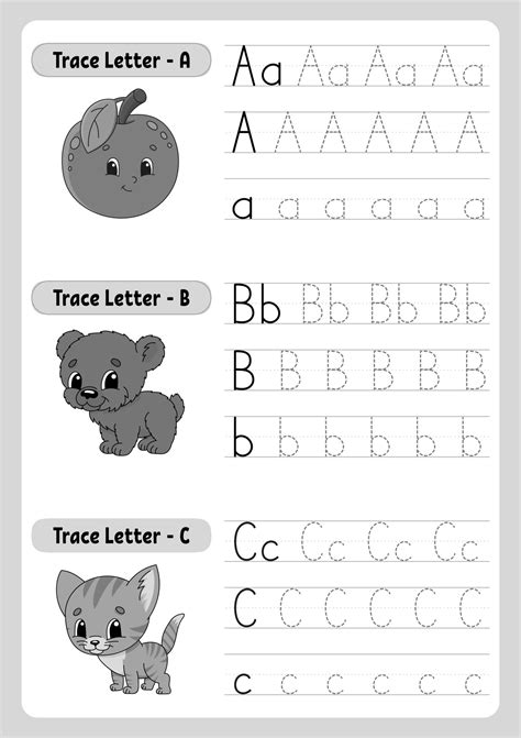 Writing Letters Tracing Page Practice Sheet Worksheet For Kids
