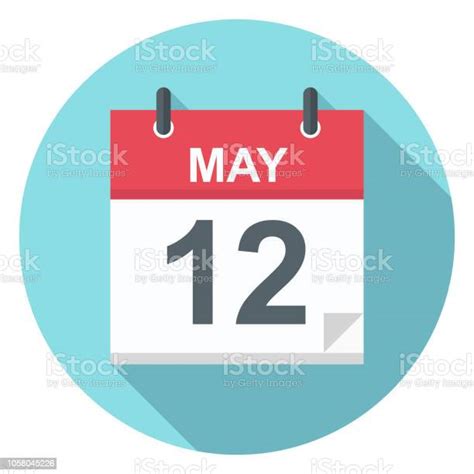 12 Mei Ikon Kalender Ilustrasi Stok Unduh Gambar Sekarang Abu Abu