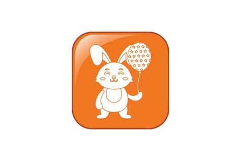 Flat Icon Bunny Carrying Balloons Graphic By Alifartsmg · Creative Fabrica