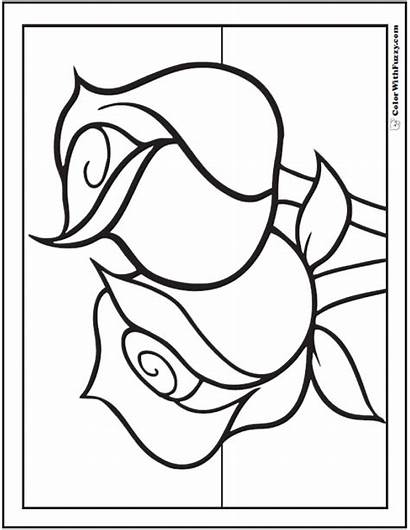 Coloring Rose Roses Pages Printable Printables Pdf