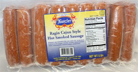 Ragin Cajun Style Hot Smoked Sausage Package Rev Kunzler