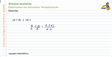 Números Racionales Multiplicación De Fracciones 3º De Eso Matemáticas