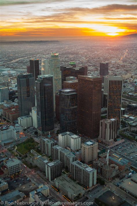 Downtown At Sunset Los Angeles California Photos By Ron Niebrugge