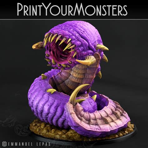 3d Printable Young Purple Worm By Printyourmonsters