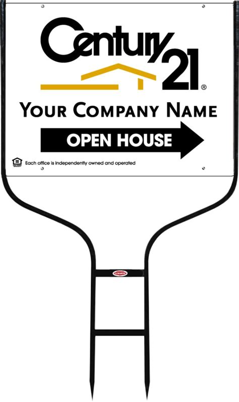 Century 21 Real Estate Open House Round Rod Sign Frame And White Panel