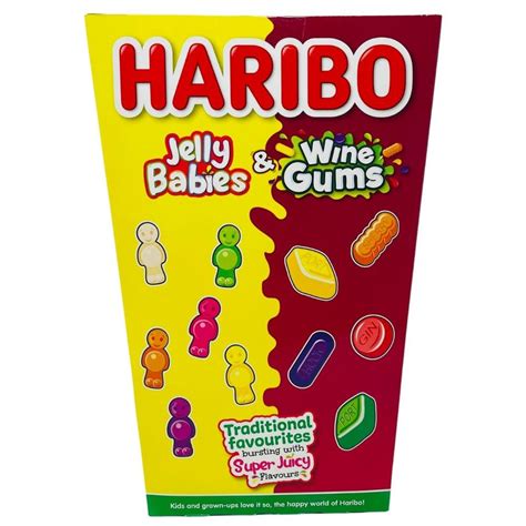 Haribo Jelly Babies And Wine Gums Box 800g Candy Funhouse