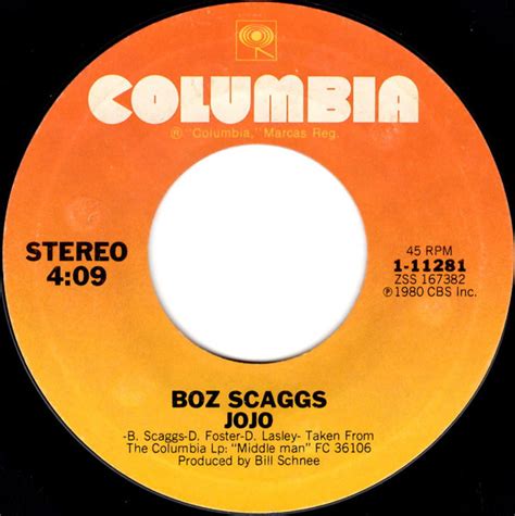 Boz Scaggs Jojo 1980 Santa Maria Pressing Vinyl Discogs