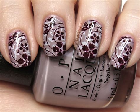 Opi Taupe Less Beach And Floral Double Stamping Nail Stamping Designs