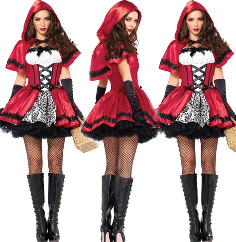 Women Sexy Little Red Riding Hood Adult Costume Fancy Dress Up Halloween Cosplay Sexy Costumes