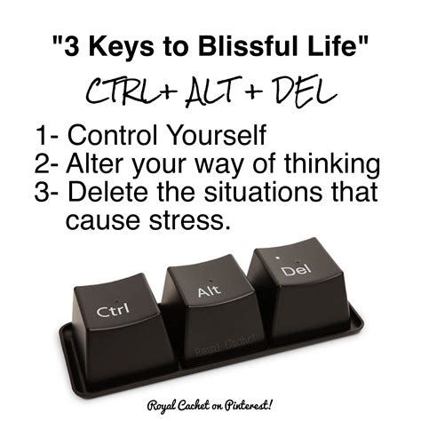 3 Keys To Blissful Life Ctrl Alt Del 1 Control Yourself 2 Alter