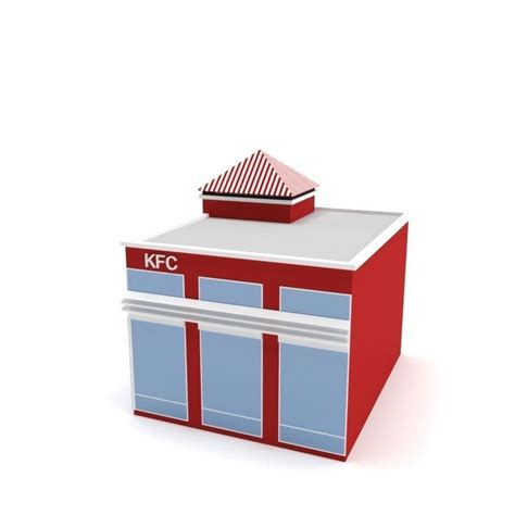 D Model Low Poly Kfc Building Vr Ar Low Poly Cgtrader