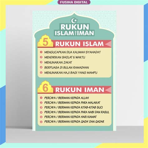Jual Poster Rukun Islam Iman Shopee Indonesia