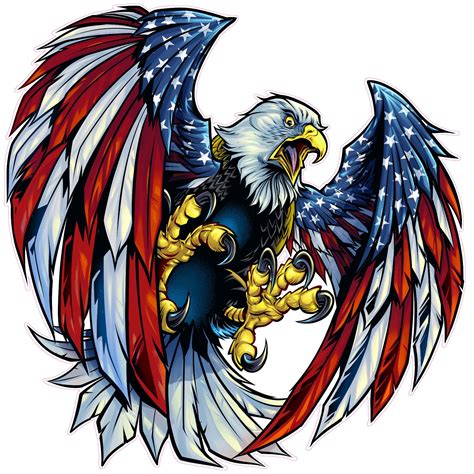 Screaming American Flag Bald Eagle Wings Nostalgia