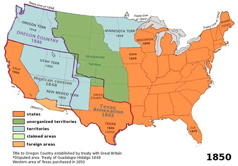 Us Territory 1850 Americanhistorymapsusterritory1850pnghtml