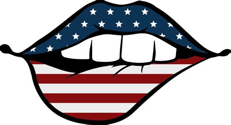 American Flag Lips Clipart Free