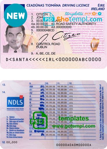 Ireland Driving License Template In Psd Format Fully Editable With