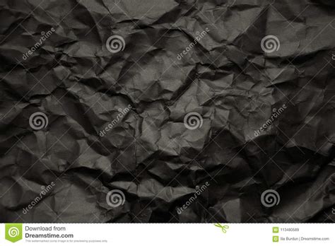 Black Wrinkled Paper Texture Stock Image Image Of Colorimage Messy