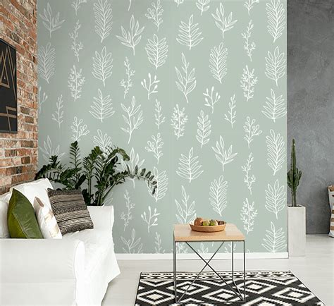 Sage Green Wallpaper Peel And Stick Removable Wall Paper Etsy