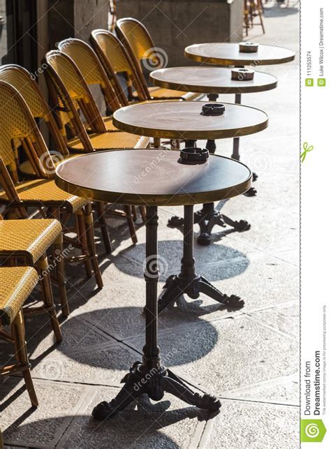 Cafe Tables Outside On Terrace Stock Photo Image Of Elegant Bistro