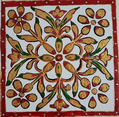 Meenakari Painting 10 X 10 International Indian Folk Art