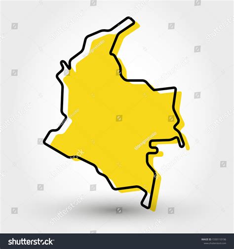 Modern Outline Map Of Colombia Royalty Free Stock Vector 1550110196