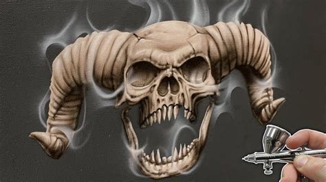 Airbrushing A Skull For Beginners Youtube