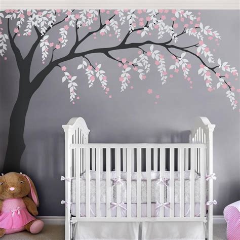 Cherry Blossom Weeping Willow Tree Decal Baby Girls Nursery Etsy
