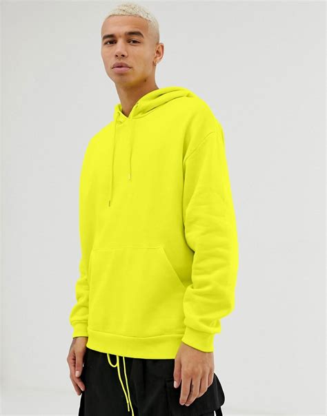 Asos Design Oversized Hoodie In Lime Green Yellow The Fashionisto