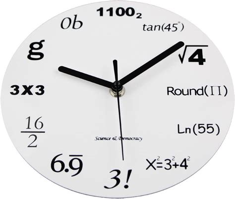 Timelike Math Clock Unique Wall Clock Modern Design Novelty Maths