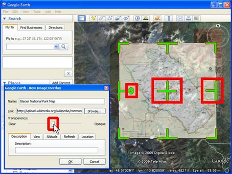 Let's take the following example document: Creating Image Overlays in Google Earth Desktop - Google ...