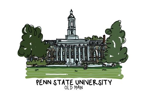 Digital Download Old Main Penn State University Campus Etsy