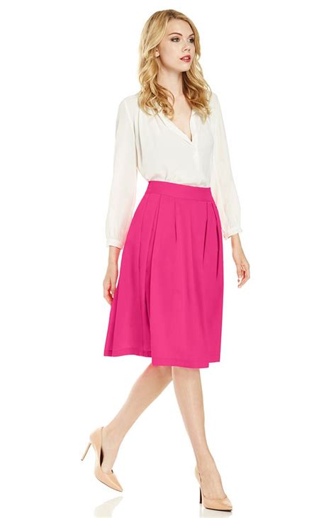 Pink Skirt Pleated Midi Skirt Pink Midi Skirt Midi Skirt