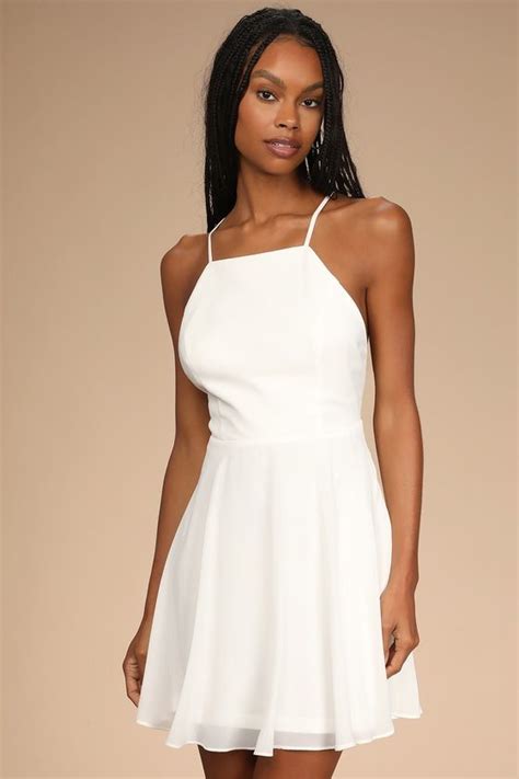 Lulus Exclusive The Lulus Letter Of Love White Backless Skater Dress Is Our New Obsession