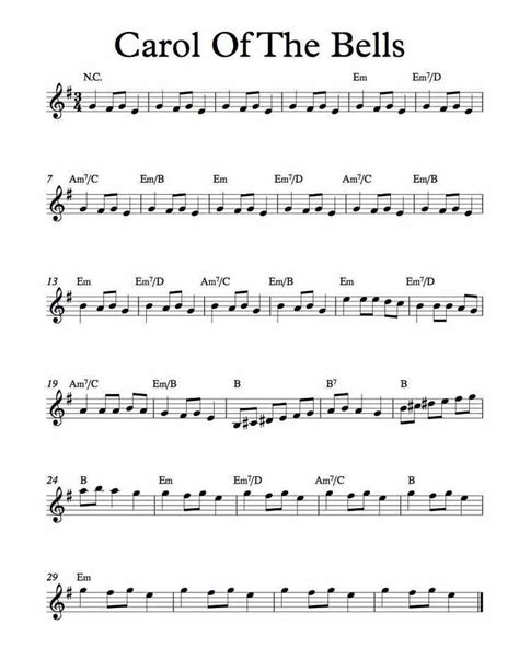 Each graded piano solo in our collection is carefully selected and professionally arranged. Free Sheet Music for Carol of the Bells (Traditional). Enjoy! | Saxophone sheet music, Violin ...