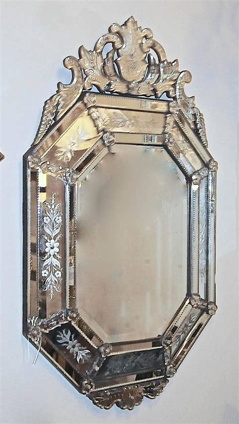 Italian Venetian Etched Glass Wall Mirror For Sale At 1stdibs