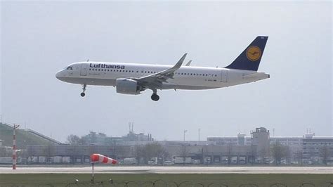 Lufthansa Airbus A320neo Landing At Munich Airport D Aing Youtube