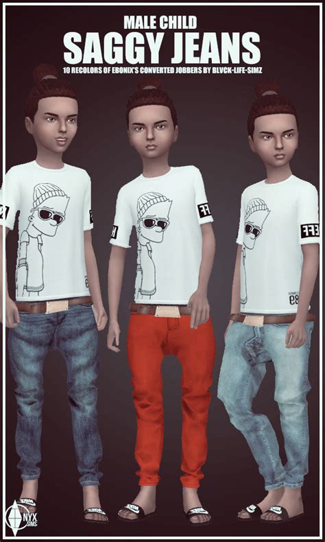 Onyx Sims Child Male Saggy Jeans Recolors Sims 4 Downloads