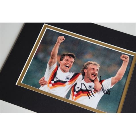 Rudi Voller Signed Autograph 10x8 photo display Germany Football AFTAL & COA Memorabilia