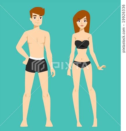 Beautiful Vector Cartoon Nude Couple Fashion Stock Illustration PIXTA